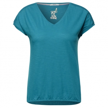 Cecil Damen T-Shirt Streifen Smok-Details