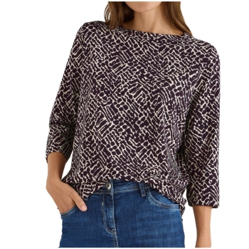 Cecil Damen Damenshirt Minimal Print U-Boot-Ausschnitt