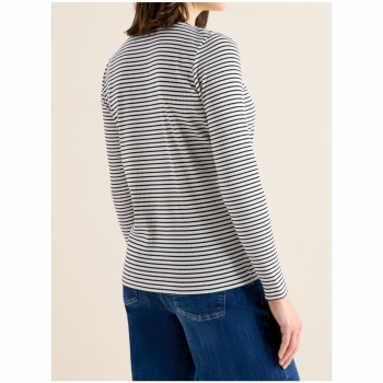 Preview: Cecil Damen langarm Shirt gestreift Rippstruktur