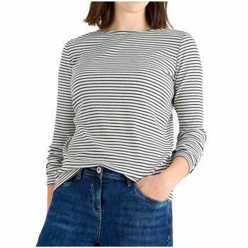 Cecil Damen langarm Shirt gestreift Rippstruktur