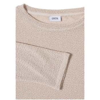 Preview: Cecil Damen 3/4-Arm Shirt Leinen-Optik