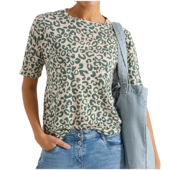 Cecil Damen kurzarm Shirt mit Leo-Print