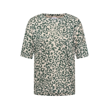 Preview: Cecil Damen kurzarm Shirt mit Leo-Print