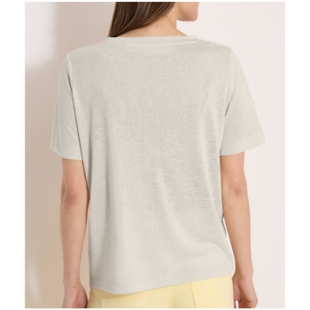 Preview: Cecil Damen T-Shirt in Leinen-Optik mit Print
