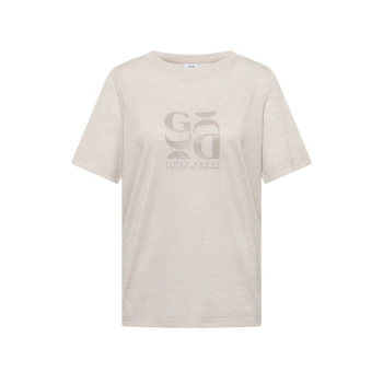 Preview: Cecil Damen T-Shirt in Leinen-Optik mit Print