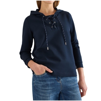 Cecil Damen Hoodie Shirt mit sportiven Kordeln