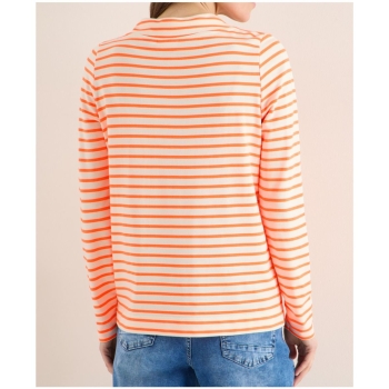 Preview: Cecil Damen Shirt Streifenmuster Funnel Neck