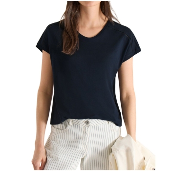 Cecil Damen kurzarm T-Shirt mit Spitzendetails