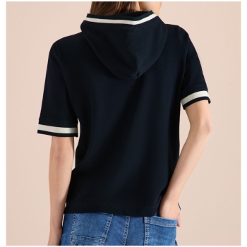 Preview: Cecil Damen kurzarm Shirt mit Rippdetails
