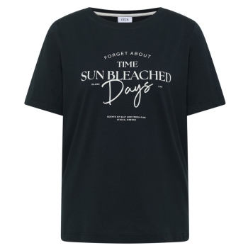 Preview: Cecil Damen T-Shirt Wording Artwork mit Boat Neck