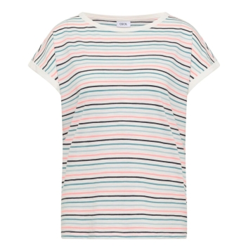 Preview: Cecil Damen T-Shirt Turn-Up-Detail mit Boat Neck