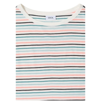 Preview: Cecil Damen T-Shirt Turn-Up-Detail mit Boat Neck