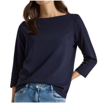 Cecil Damen 3/4 Arm Jerseyshirt Basic U-Boot-Ausschnitt