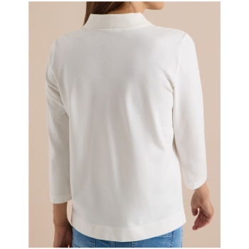 Preview: Cecil Damen 3/4 Arm Poloshirt mit Knopfdetail