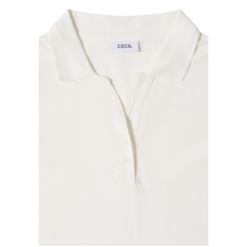Cecil Damen 3/4 Arm Poloshirt mit Knopfdetail