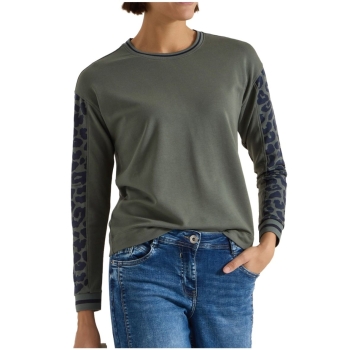 Cecil Damen langarm Shirt mit Leo-Detail