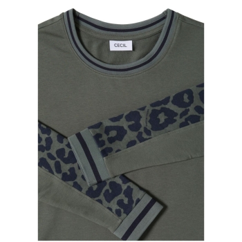 Preview: Cecil Damen langarm Shirt mit Leo-Detail