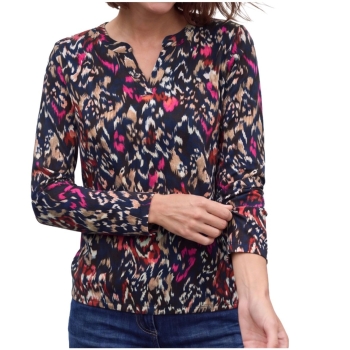 Cecil Damen Shirt mit Split Neck im Tunika-Look