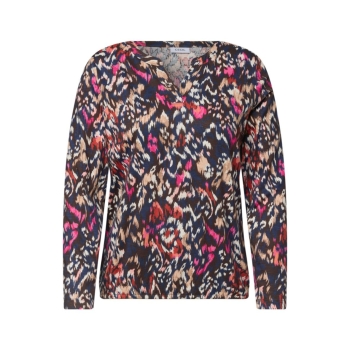 Preview: Cecil Damen Shirt mit Split Neck im Tunika-Look