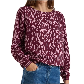 Cecil Damen langarm Bluse mit Rundhals und Print