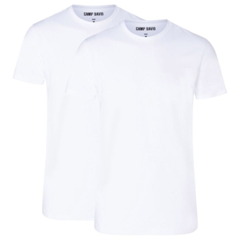 Preview: Camp David Herren halbarm T-Shirts 2er Pack Basic mit Rundhals
