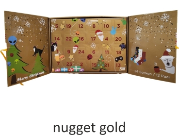 Preview: Fun Socks Unisex Socken 12 Paar im Adventskalender Organic Cotton