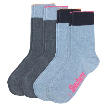 Skechers Mädchen Fashion Kinder Socken 4 Paar