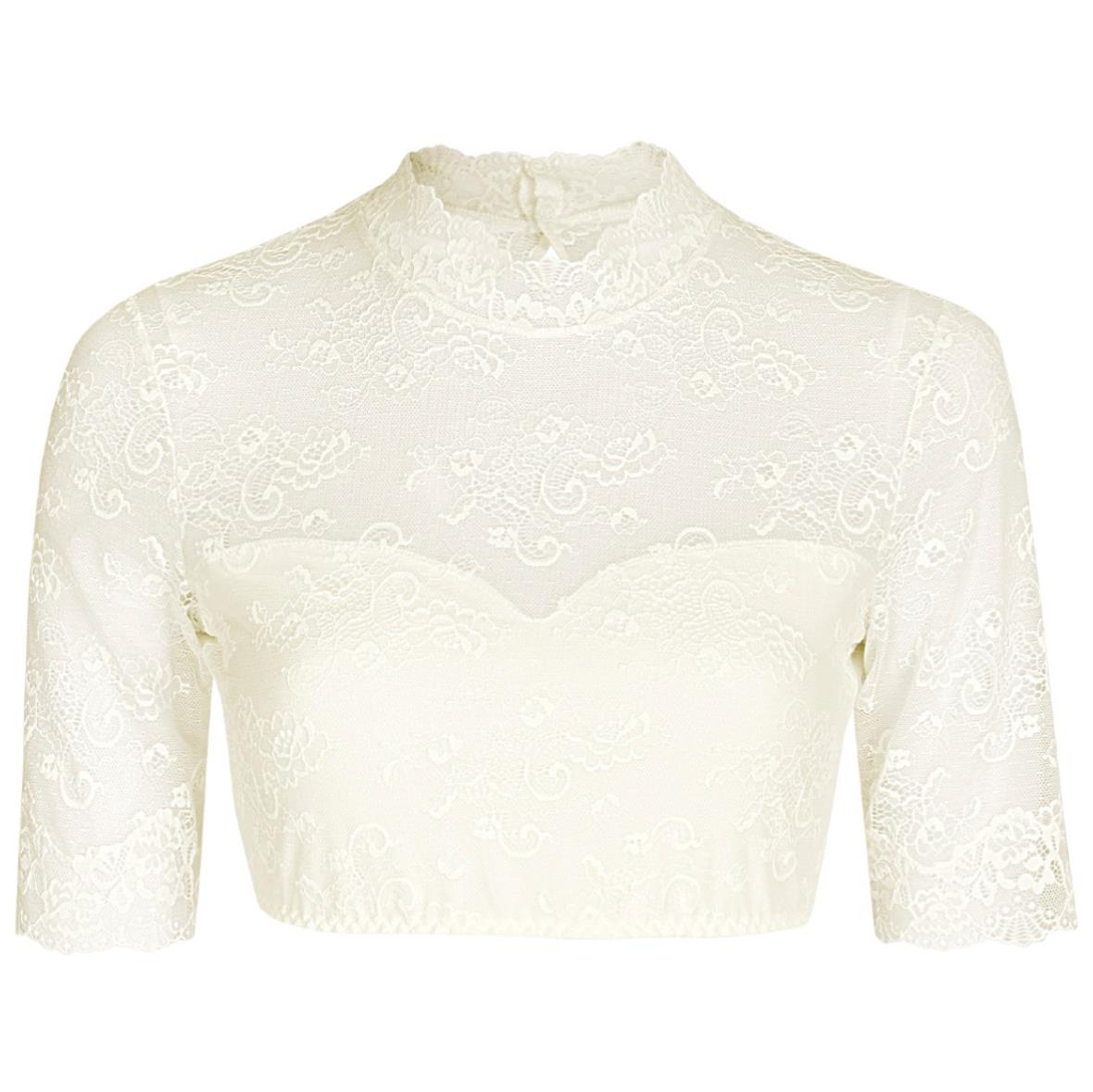 Nina von C. Damen Dirndl-Bluse halbarm Spitze Cups blickdicht Rundhalskragen - Bild 4 von 4