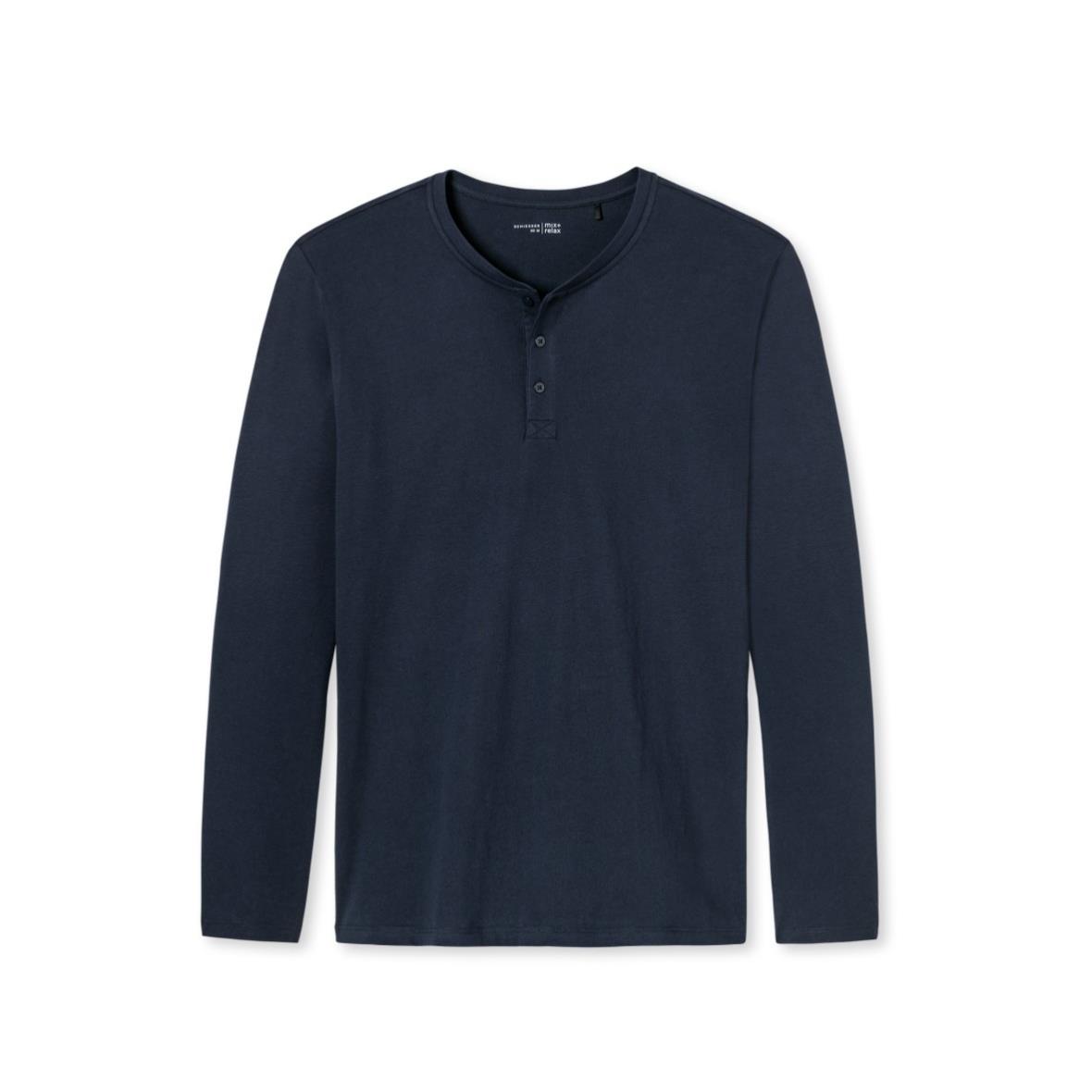 Shirt langarm Knopfleiste dunkelblau meliert - Mix & Relax<br /> - Siemers  Online-Shop