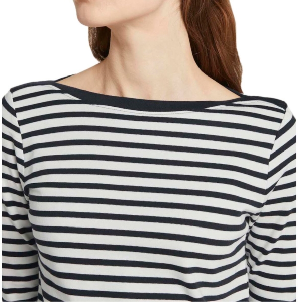 Tom Tailor Damen langarm Shirt mit Streifen Longsleeve