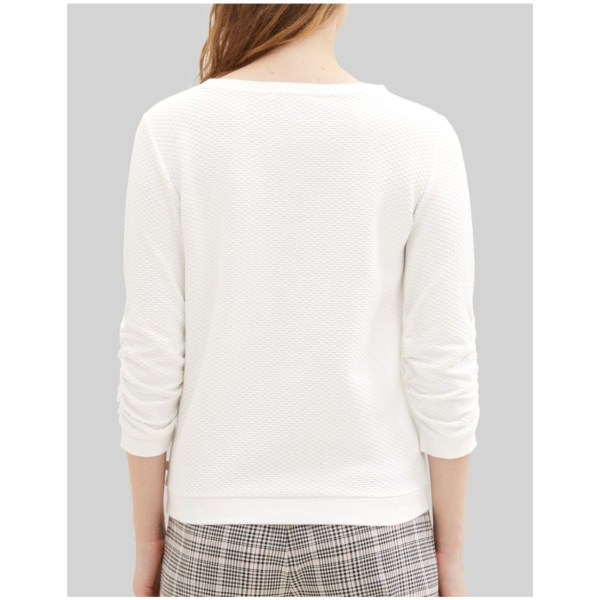 Tom Tailor Damen Sweatshirt mit Raffarm & Struktur