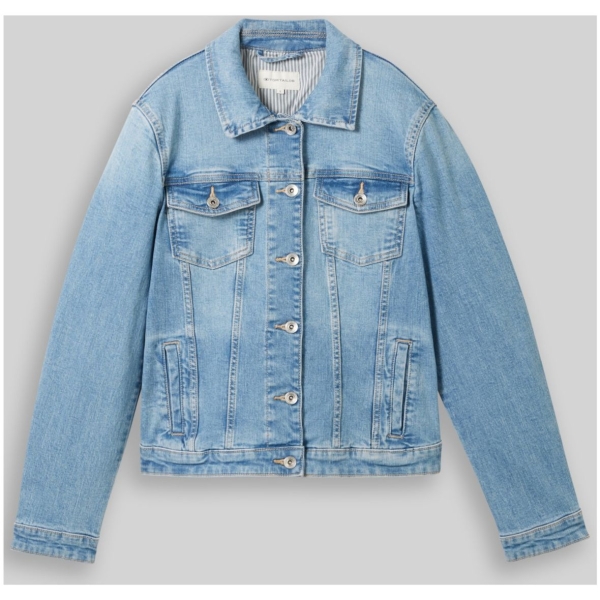 Tom Tailor Damen Jeansjacke Basic mit Knopfleiste