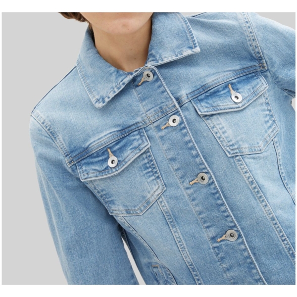 Tom Tailor Damen Jeansjacke Basic mit Knopfleiste