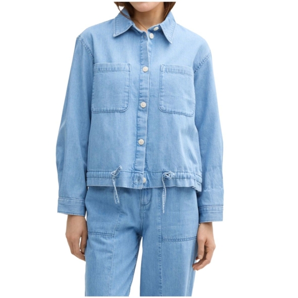 Tom Tailor Damen Jeansjacke Lightweight mit Kordelzug