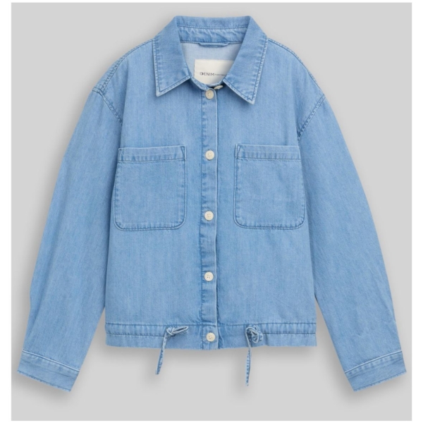 Tom Tailor Damen Jeansjacke Lightweight mit Kordelzug