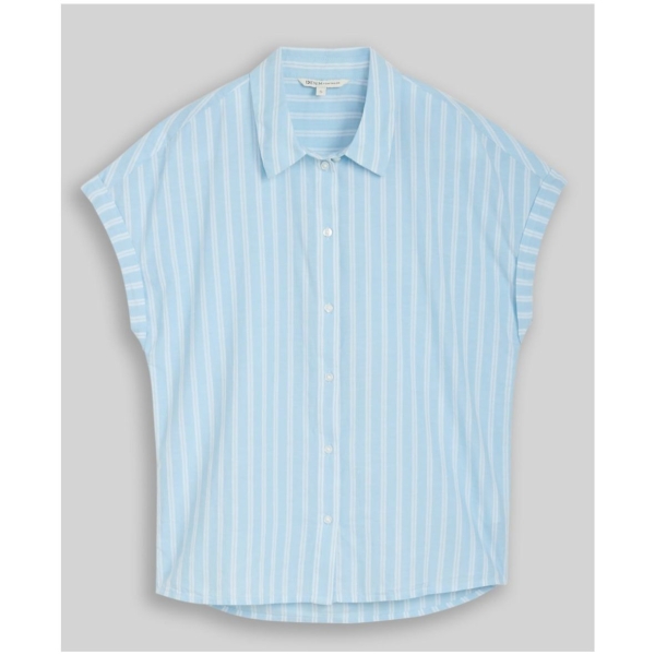Tom Tailor Denim Damen kurzarm Bluse mit Streifenmuster