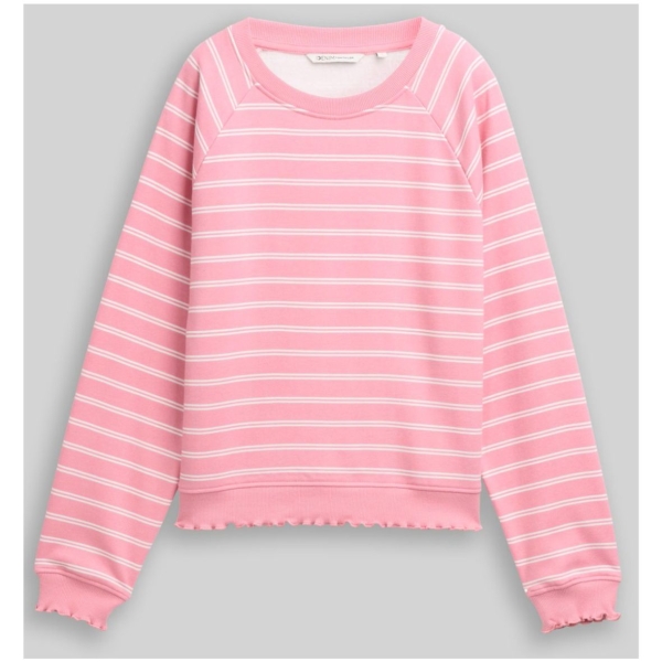 Tom Tailor Damen Sweatshirt mit gewellten Rippbündchen