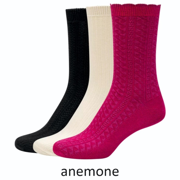Camano Damen Socken 3 Paar Comfort Structured Cotton