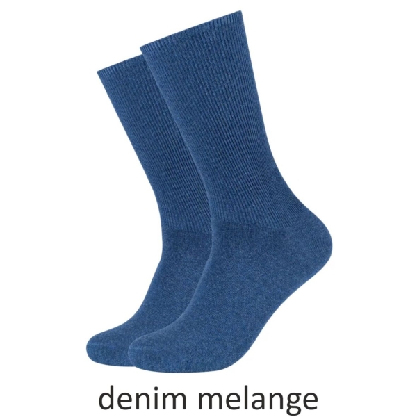 Camano Unisex Super Soft Organic Rib Diabetiker Socken 2 Paar