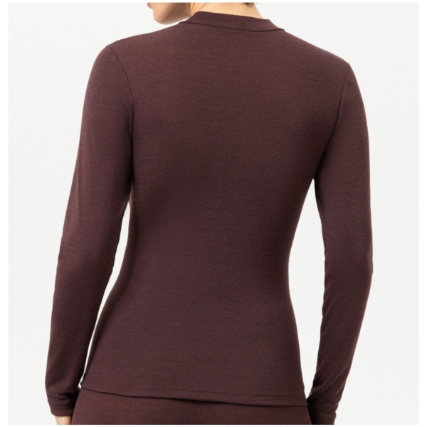 Nina von C. Wool Silk Langarm-Shirt mit Stehkragen Merinowolle/Seide Longsleeve