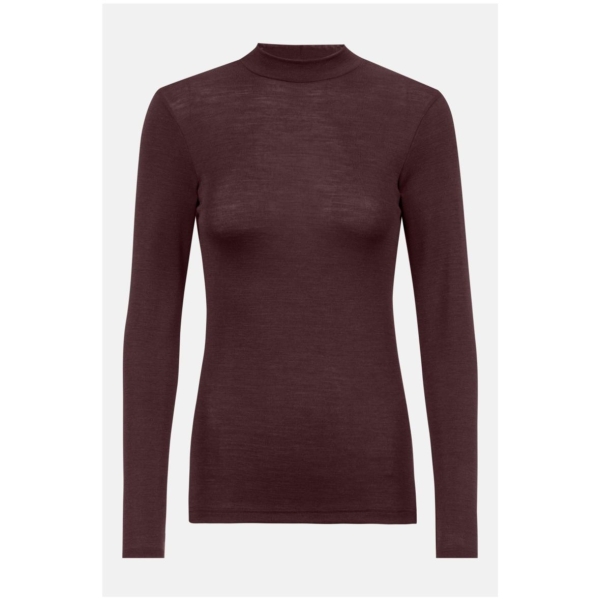 Nina von C. Wool Silk Langarm-Shirt mit Stehkragen Merinowolle/Seide Longsleeve