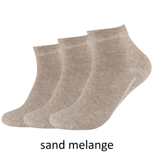 Camano Unisex Quarter Socken 3 Paar Ca-Soft ohne Gummidruck Bio-Cotton