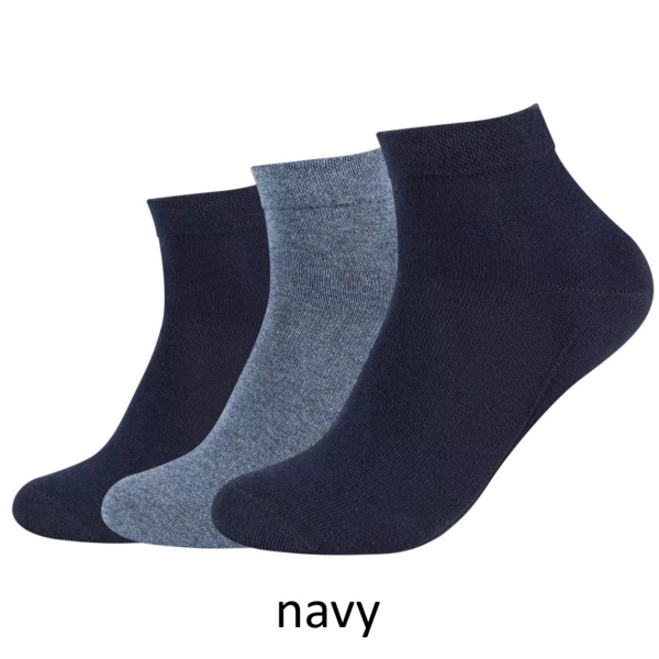 Camano Unisex Quarter Socken 3 Paar Ca-Soft ohne Gummidruck Bio-Cotton
