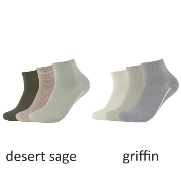 Camano Unisex Quarter Socken 3 Paar Ca-Soft ohne Gummidruck Bio-Cotton