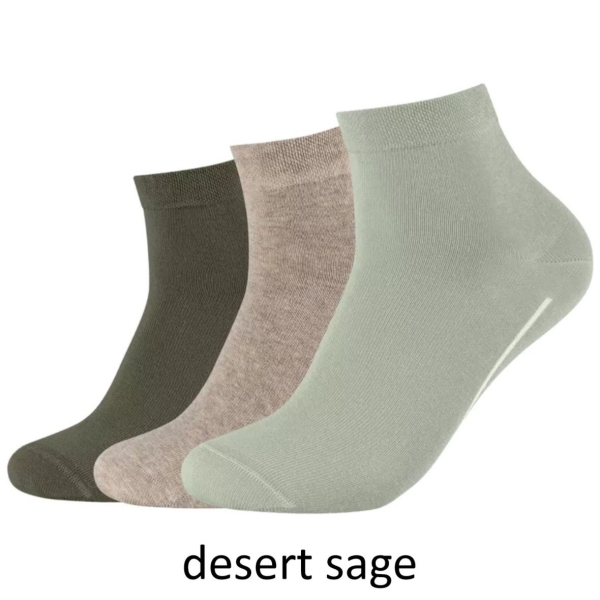 Camano Unisex Quarter Socken 3 Paar Ca-Soft ohne Gummidruck Bio-Cotton