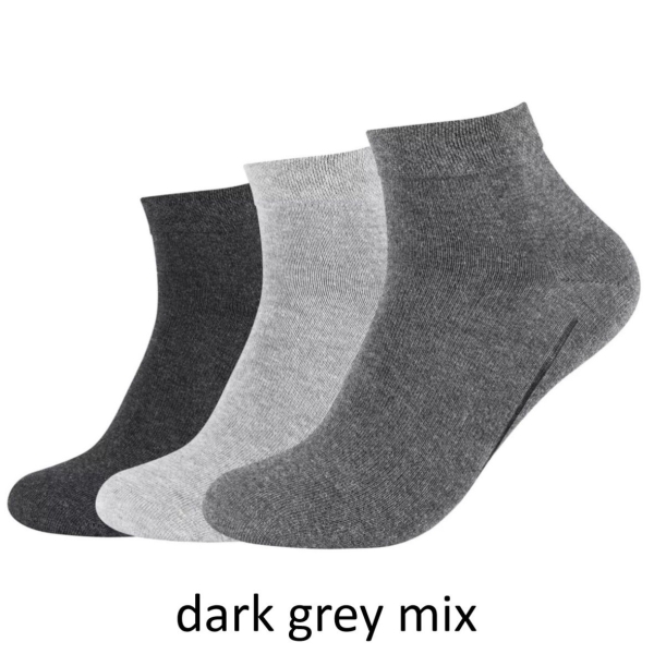 Camano Unisex Quarter Socken 3 Paar Ca-Soft ohne Gummidruck Bio-Cotton