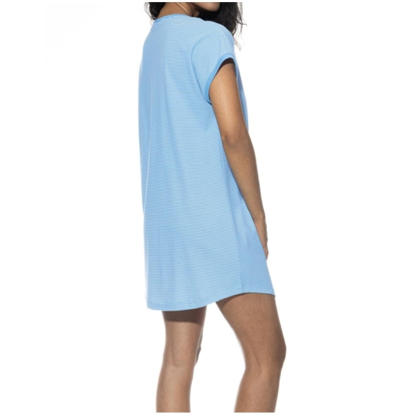 Mey Damen kurzarm Nachthemd Small Stripes Bigshirt mit Knopfleiste
