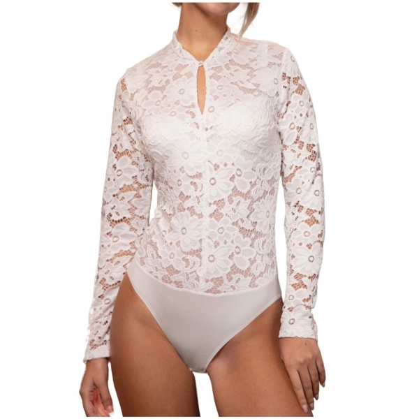 Nina von C.Damen langarm Dirndl-Body Bella mit floraler Spitze