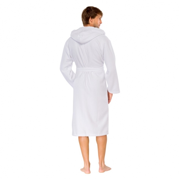 Schiesser Herren Bademantel mit Kapuze