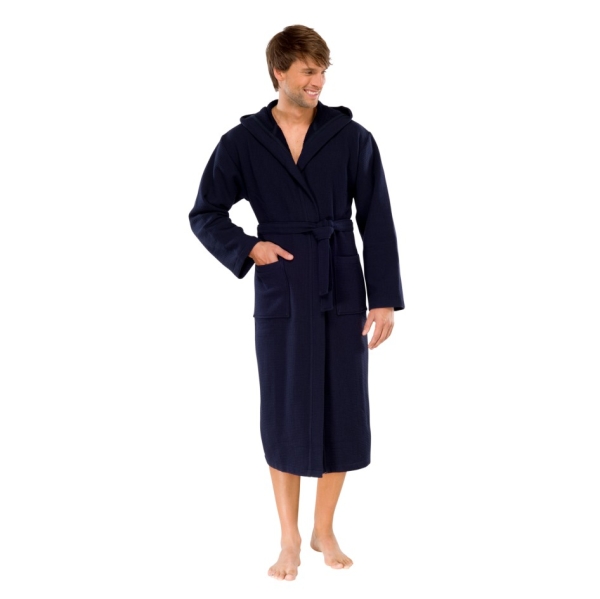 Schiesser Herren Bademantel mit Kapuze